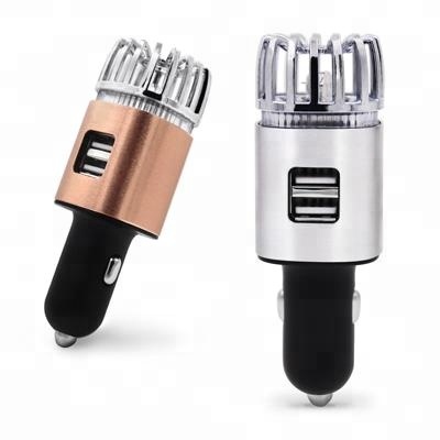 2020 Newest Mini 12V 2.1A 2-in-1 Double USB  Smart Car Charger Car Air Purifier JO-6291